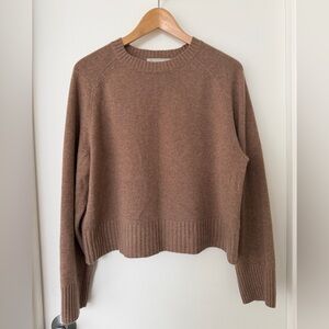 Everlane The Boxy Crew in cashmere - Heathered Woodsmoke, M - NWT